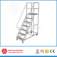 Manufacture OEM mobile aluminum platform ladder,folding platform ladder,movable aluminum stair